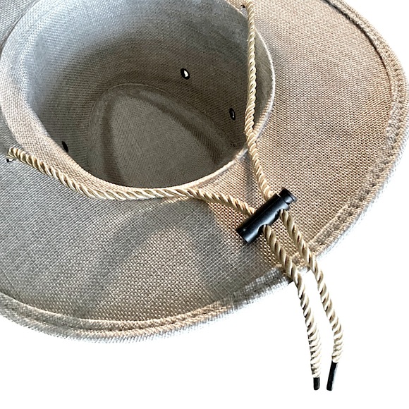 Luxtrada Classic Western Cowboy Linen Aussie Hat Twisted Rope Chin Strap New - Picture 15 of 16